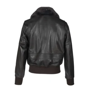 Black Cowhide G-1 Bomber Leather Jacket