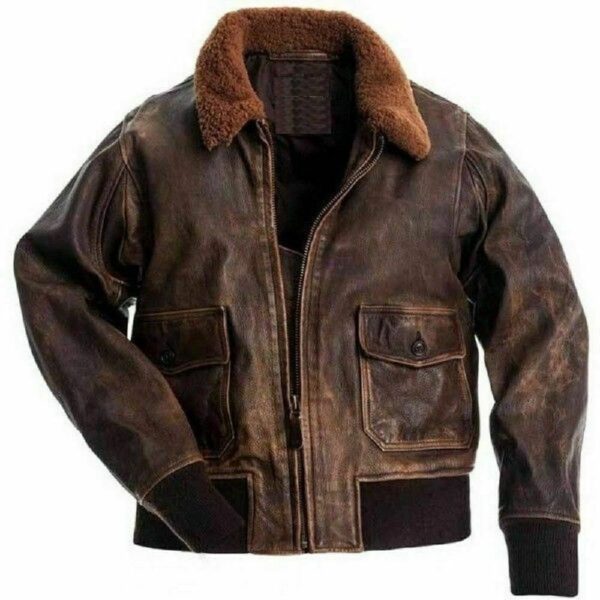 G1 Bomber Aviator Leather Jacket product image