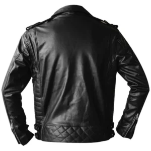 Men’s Black Biker Goatskin Leather Jacket