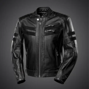 Men Black Biker Vintage Leather Jacket