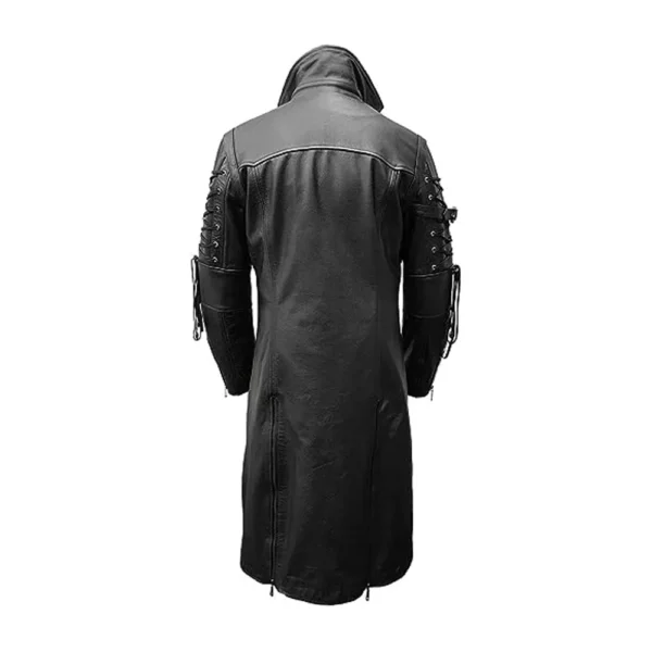 Men Black Goth Matrix Duster product image from back
