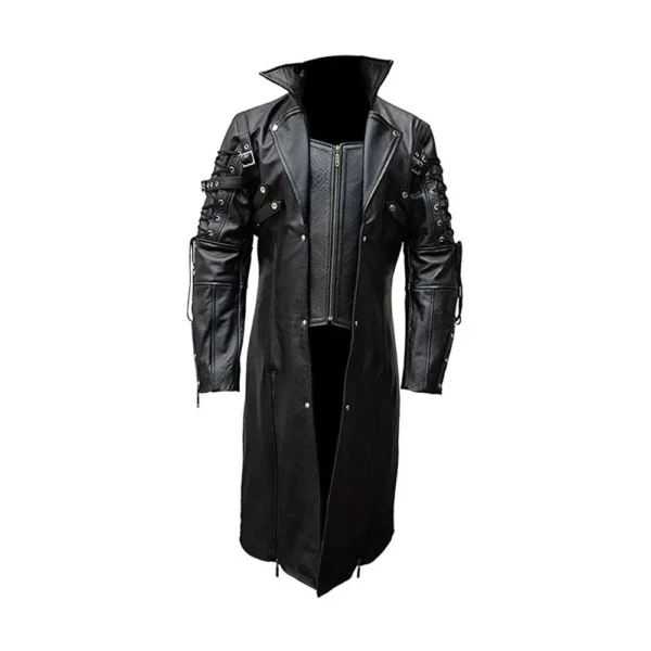 Men Black Goth Matrix Duster product image from front
