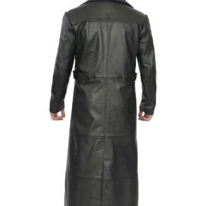 Men’s Black Leather Duster Coat