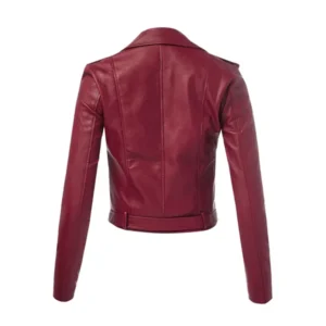 Women’s Biker Maroon Leather Jacket