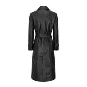Women’s Black Double Breasted Leather Coat
