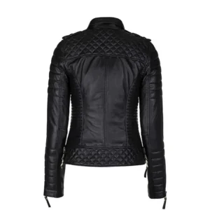 Women’s Lambskin Motorcycle Leather Bomber Jacket