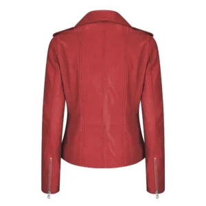 Women’s Red Motorcycle Leather Jacket