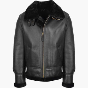 Black B3 Bomber Leather Jacket