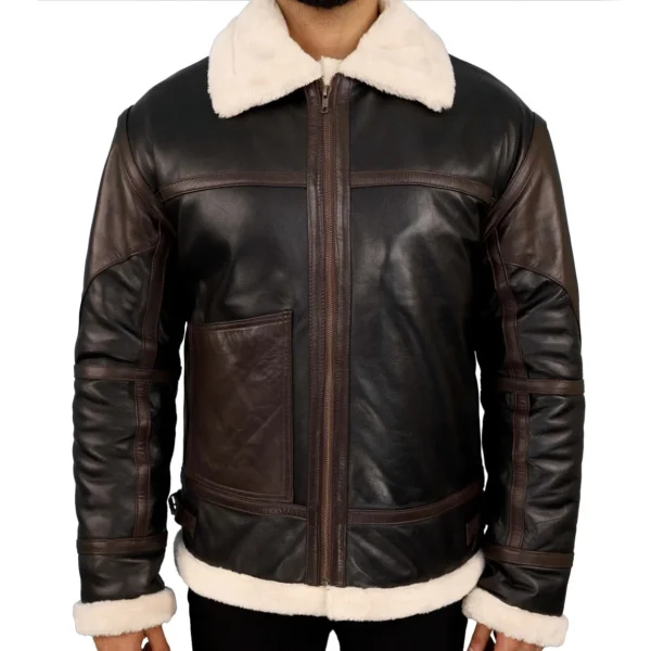 Black B3 Lambskin Bomber Leather Jacket - Image 2