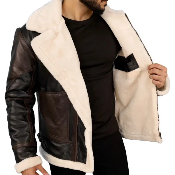 Black B3 Lambskin Bomber Leather Jacket - Image 3