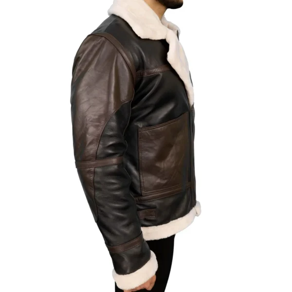 Black B3 Lambskin Bomber Leather Jacket - Image 5