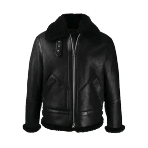 Men’s Black B3 Shearling Bomber Leather Jacket