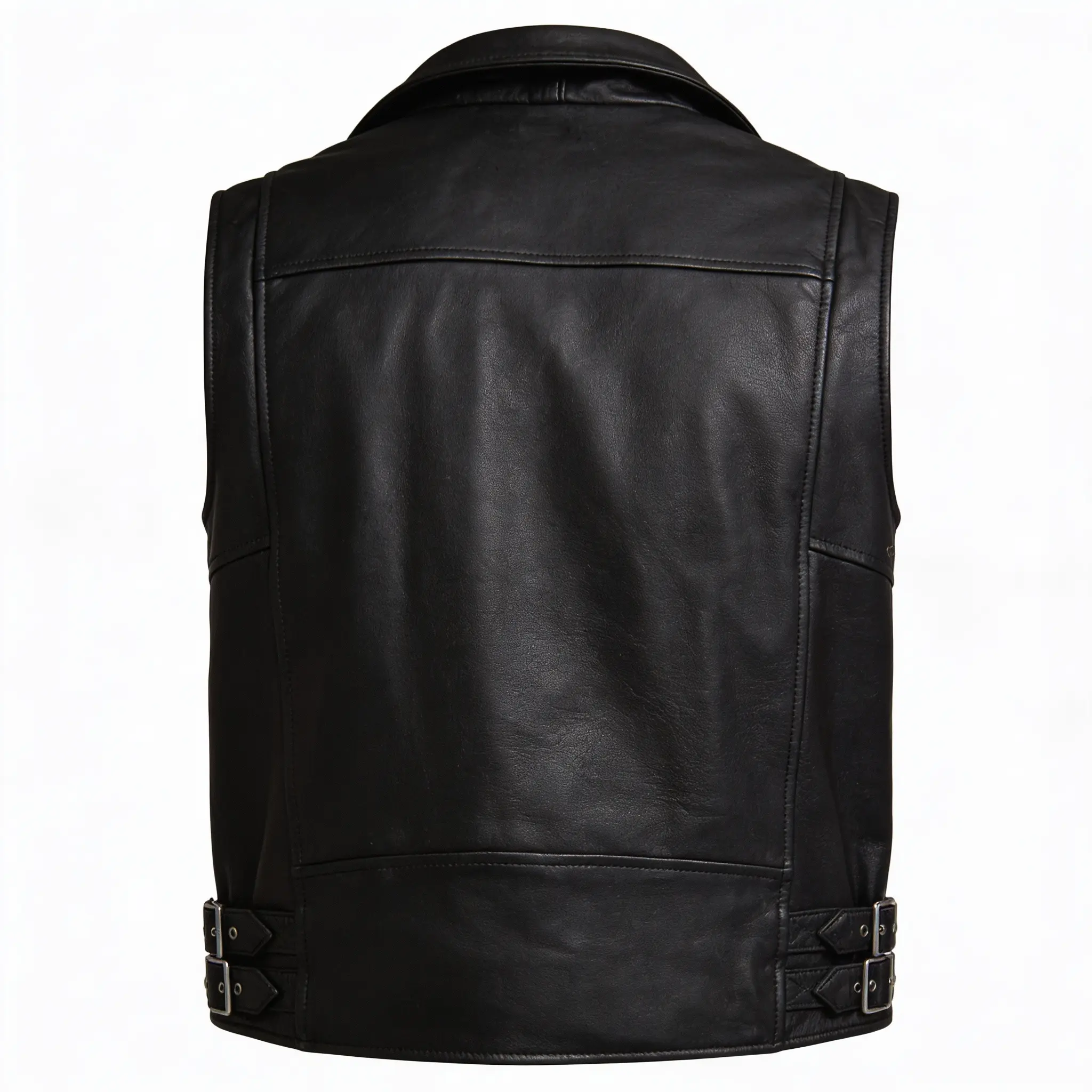 men-black-biker-zipper-leather-vest (2)
