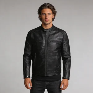 Men’s Black Motorcycle Leather Jacket