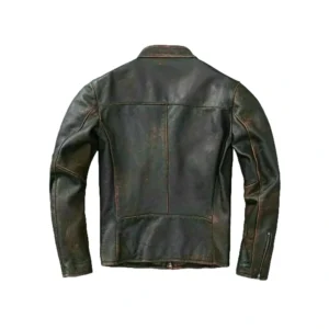 Men’s Black Motorcycle Vintage Cafe Racer Leather Jacket