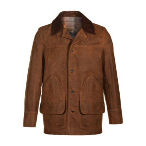 Men Brown Cowhide Barn Leather Coat