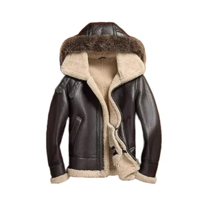 Men’s Brown Fur Shearling Sheepskin Leather Jacket