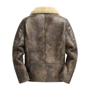 Men’s Brown Winter Fur Shearling Leather Coat