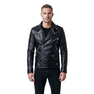 Men’s Relic Black Biker Leather Jacket