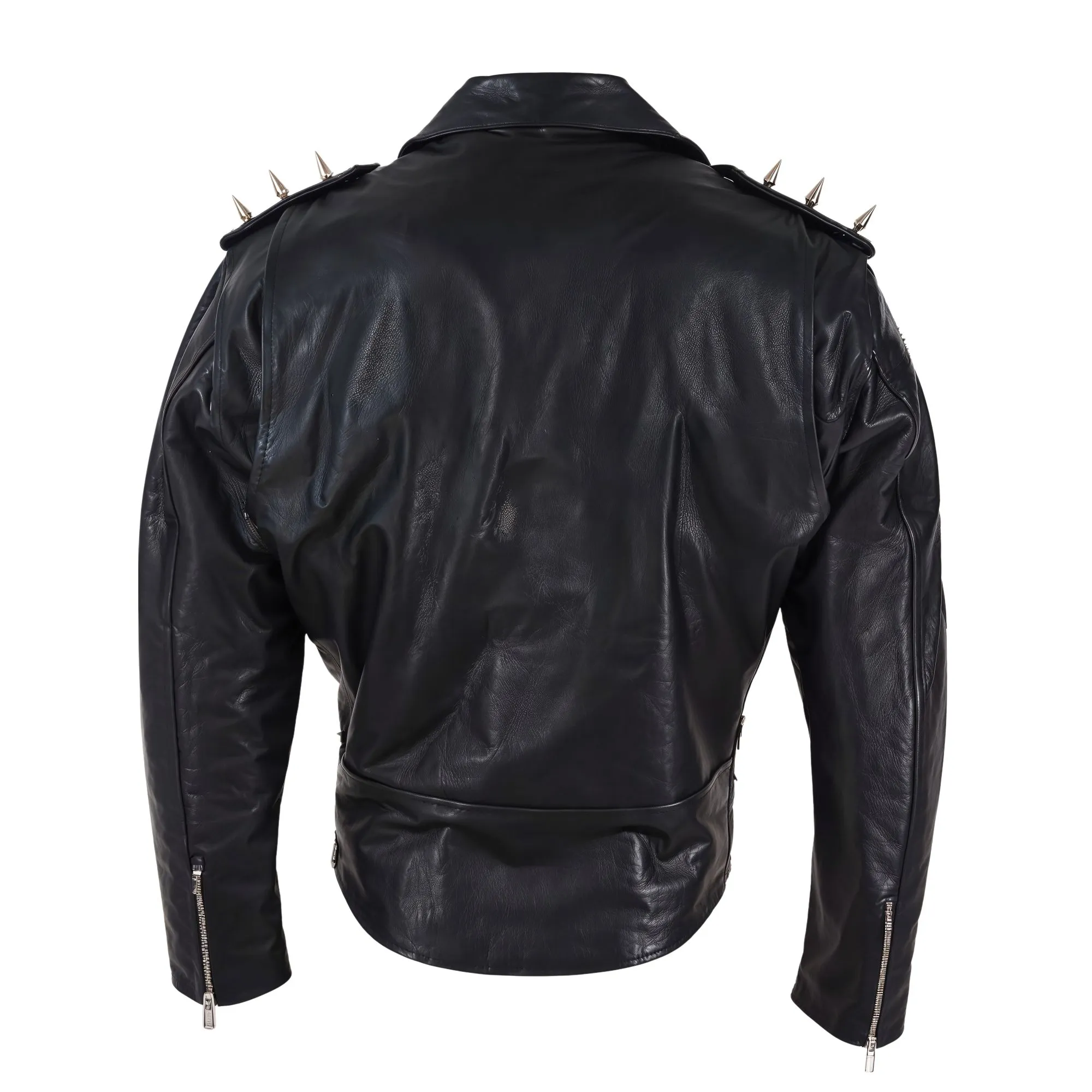 Men's Spike Hide Original Cross Zip Leather Jacket - Image 6