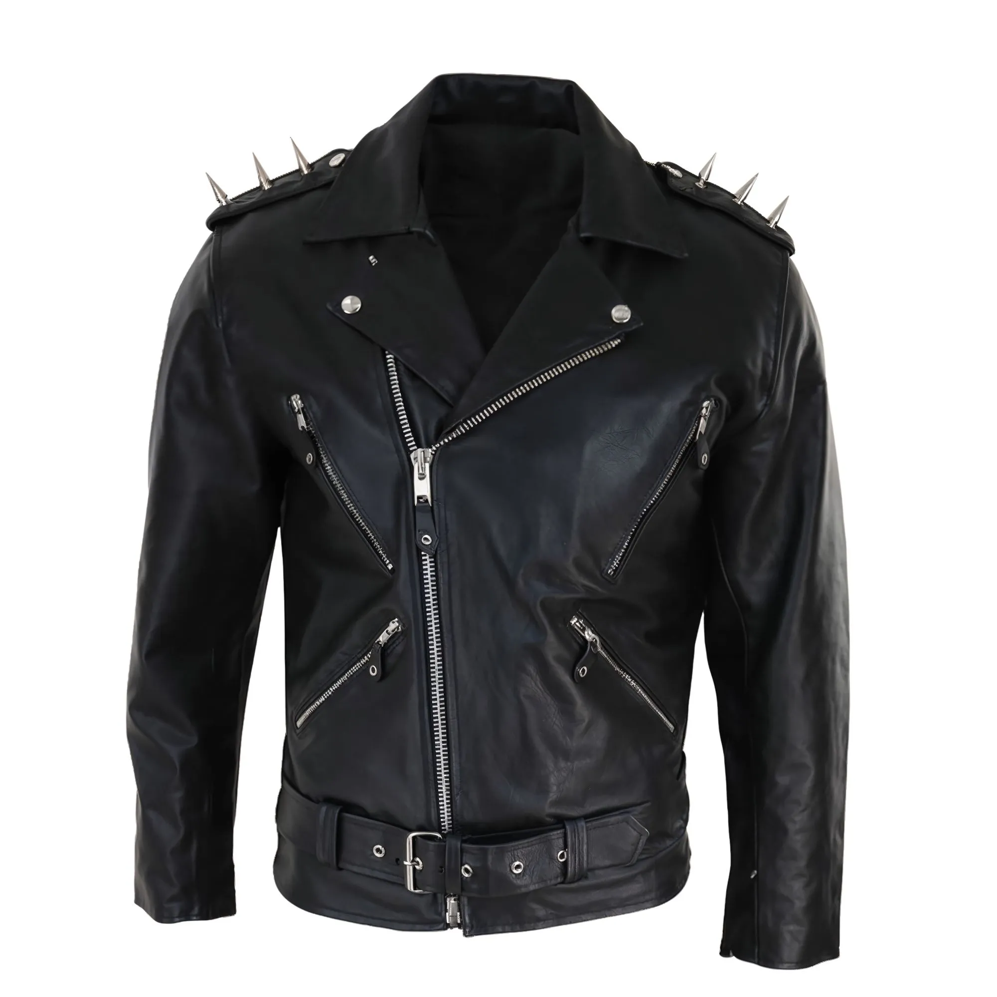 Men's Spike Hide Original Cross Zip Leather Jacket