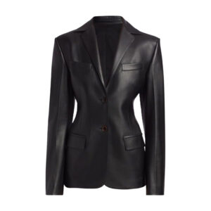 Women Black Fitted Single Breasted Blazer Jacket