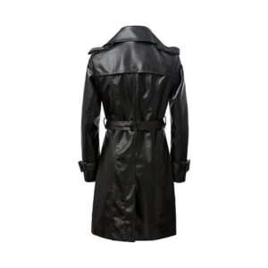 Women’s Black Lambskin Leather Trench Coat