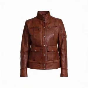 Women’s Dark Wax Brown Sheepskin Leather Jacket