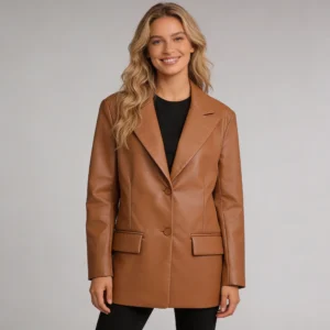 Women’s Leather Blazer Jacket