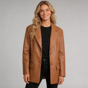 Women’s Leather Blazer Jacket