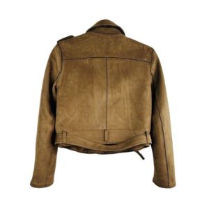 Women’s Mocha Brown Zip Suede Leather Jacket