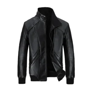 Men Black Winter Leather Blazer Jacket