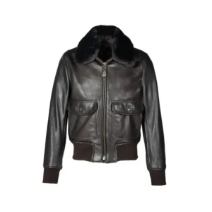 Black Cowhide G-1 Bomber Leather Jacket