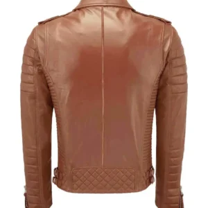 Men’s Tan Biker Leather Jacket