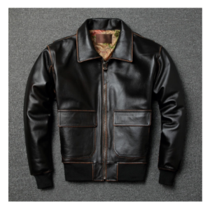 Men Black A2 Aviator Retro Leather Jacket