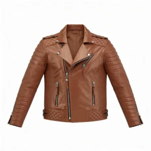 Men’s Tan Biker Leather Jacket