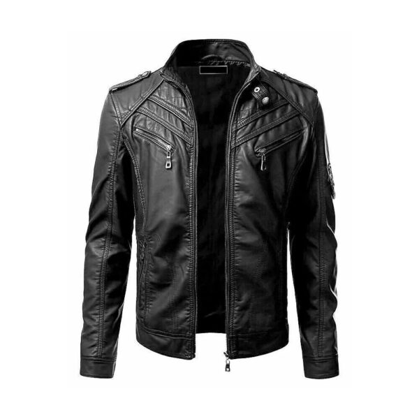 Men's Biker Lambskin Leather Jacket