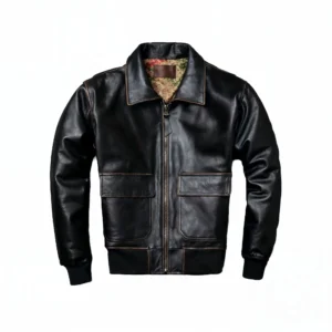 Men’s Black A2 Aviator Retro Leather Jacket