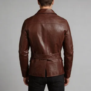 Men’s Brown Blazer Leather Coat