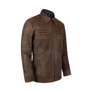 Men’s Brown Lambskin Biker Leather Jacket