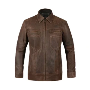 Men’s Brown Lambskin Biker Leather Jacket