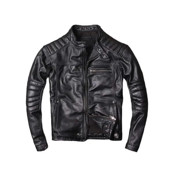 Men's Cafe Racer Sheepskin Leather Jacket