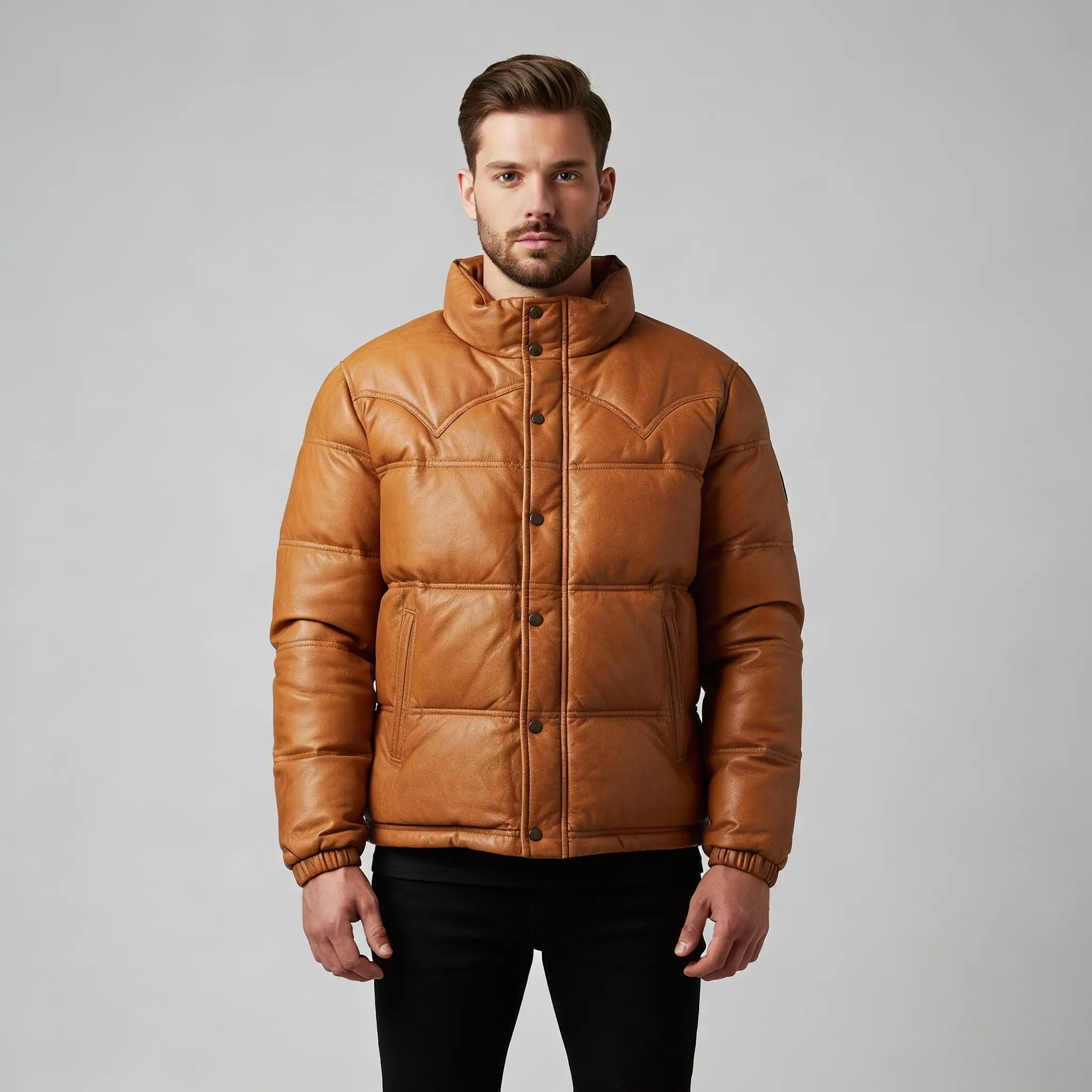 men-leather-puffer-bomber-jacket-closed-front