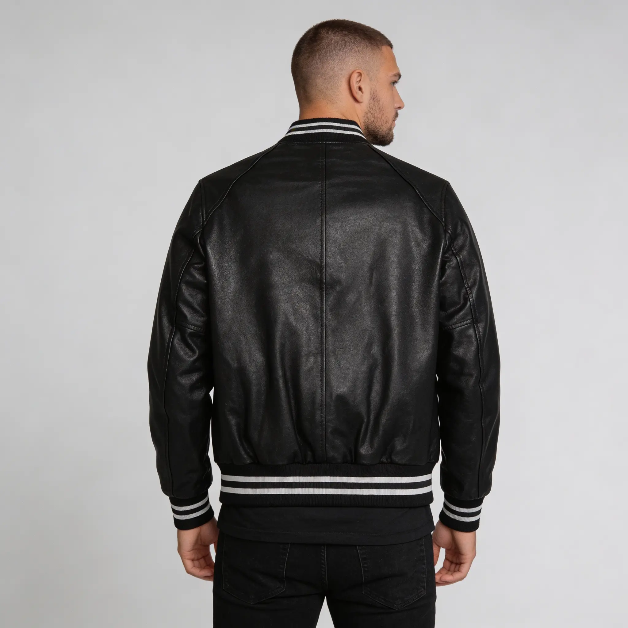 Men's Leather Varsity Jacket - Image 3