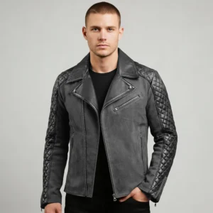 Men’s Stylish Cafe Racer Black Leather Jacket