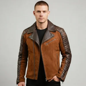 Men’s Stylish Cafe Racer Brown Leather Jacket