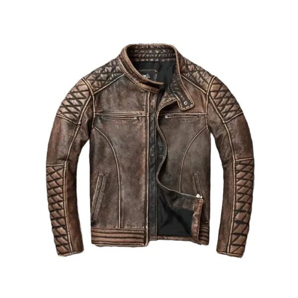 Men's Vintage Cafe Racer Leather Jacket