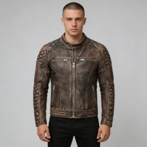 Men’s Vintage Cafe Racer Leather Jacket