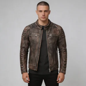 Men’s Vintage Cafe Racer Leather Jacket
