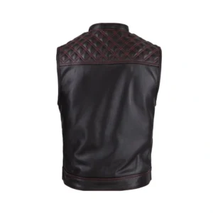 Men’s Quilted Leather Biker Vest
